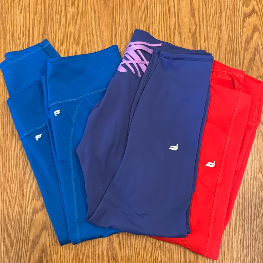 Fabletics Powerhold Leggings - 3 Pairs (Size XL)